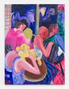 colourful painting of a queer bar scene